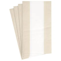 Caspari Paper Guest Towels|Bandol Stripe Paper Guest Towel Napkins in Natural - 15 Per Package