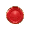 Vietri Christmas Decor|Ceramic Plates & Dinnerware|Baroque Glass Salad Plate in Red