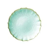 Vietri Cocktail Party|Ceramic Plates & Dinnerware|Baroque Glass Salad Plate in Aqua