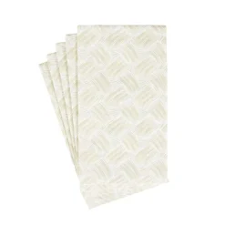 Caspari Paper Guest Towels|Basketry Flax Paper Linen Guest Towel Napkins - 12 Per Package