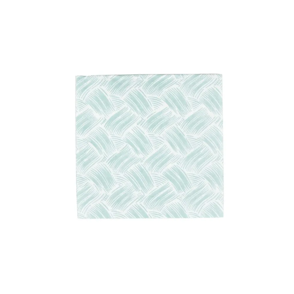 Caspari Paper Cocktail Napkins|Basketry Mist Paper Linen Cocktail Napkins - 15 Per Package