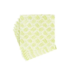 Caspari Paper Luncheon Napkins|Basketry Moss Green Paper Linen Luncheon Napkins - 15 Per Package