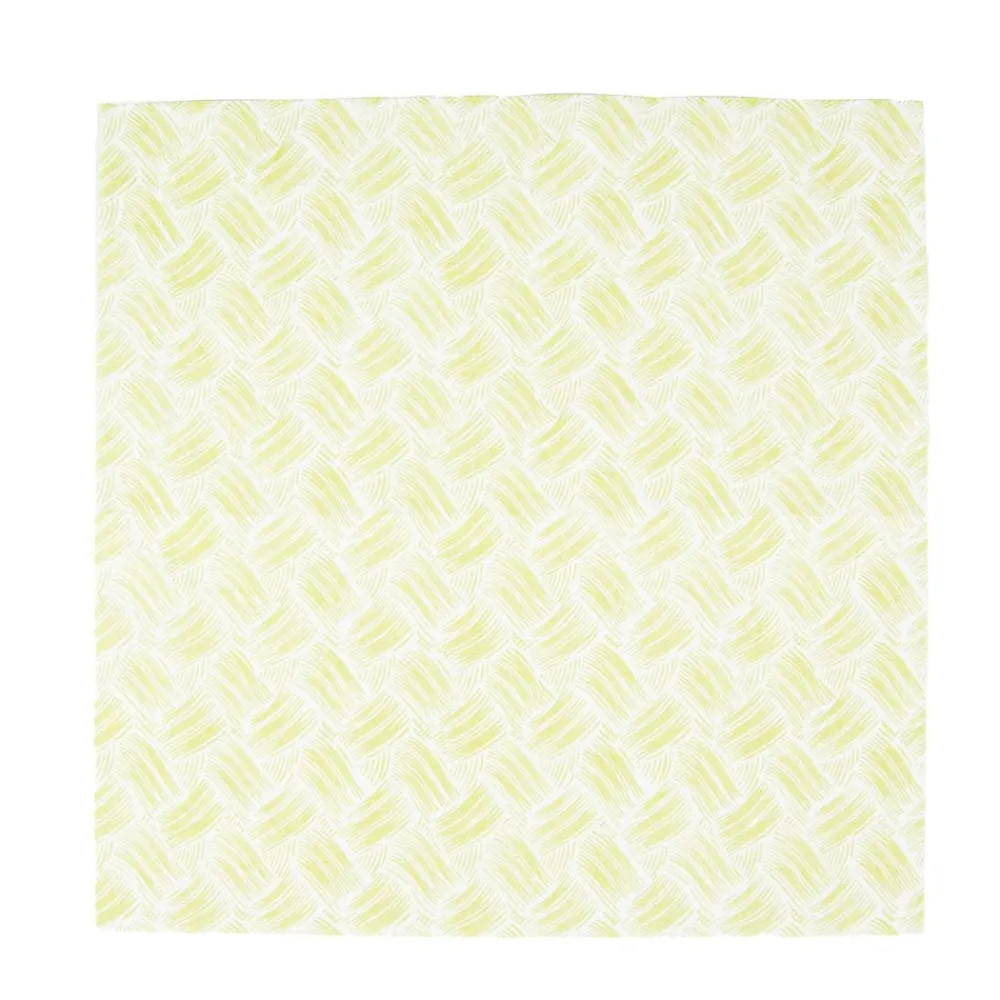Caspari Paper Luncheon Napkins|Basketry Moss Green Paper Linen Luncheon Napkins - 15 Per Package