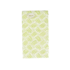 Caspari Paper Guest Towels|Basketry Moss Green Paper Linen Guest Towel Napkins - 12 Per Package