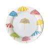 Caspari Paper Salad And Dessert Plates|Beach Umbrellas Paper Salad & Dessert Plates - 8 Per Package