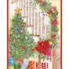 Caspari Christmas And Holiday Cards|Boxed Holiday Cards|Becky's Staircase Classic Boxed Christmas Cards - includes 15 cards & envelopes