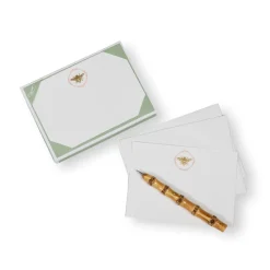 Caspari Correspondence Cards|Bee Crest Foil Correspondence Cards - 12 Per Package
