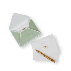 Caspari Correspondence Cards|Bee Crest Foil Correspondence Cards - 12 Per Package