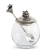 Vagabond House Kitchen Essentials|Serving Platters & Bowls|Bee Glass Honey Pot with Spoon