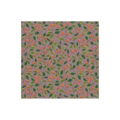 Caspari Christmas Napkins|Thanksgiving|Berries and Leaves Paper Cocktail Napkins in Soft Plum - 20 Per Package