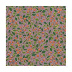 Caspari Christmas Napkins|Thanksgiving|Berries and Leaves Paper Luncheon Napkins in Soft Plum - 20 Per Package