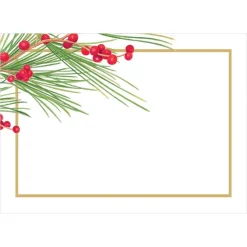 Caspari Christmas Gift Tags & Labels|Gift Tags & Enclosure Cards|Berries and Pine Self-Adhesive Labels - 12 Per Package