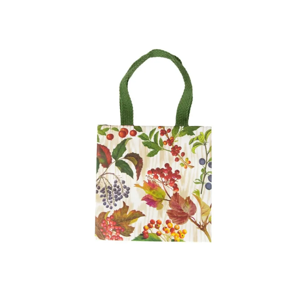 Caspari Gift & Bottle Bags|Berry Botanical Small Square Gift Bags - 1 Each
