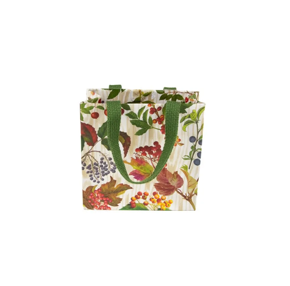 Caspari Gift & Bottle Bags|Berry Botanical Small Square Gift Bags - 1 Each