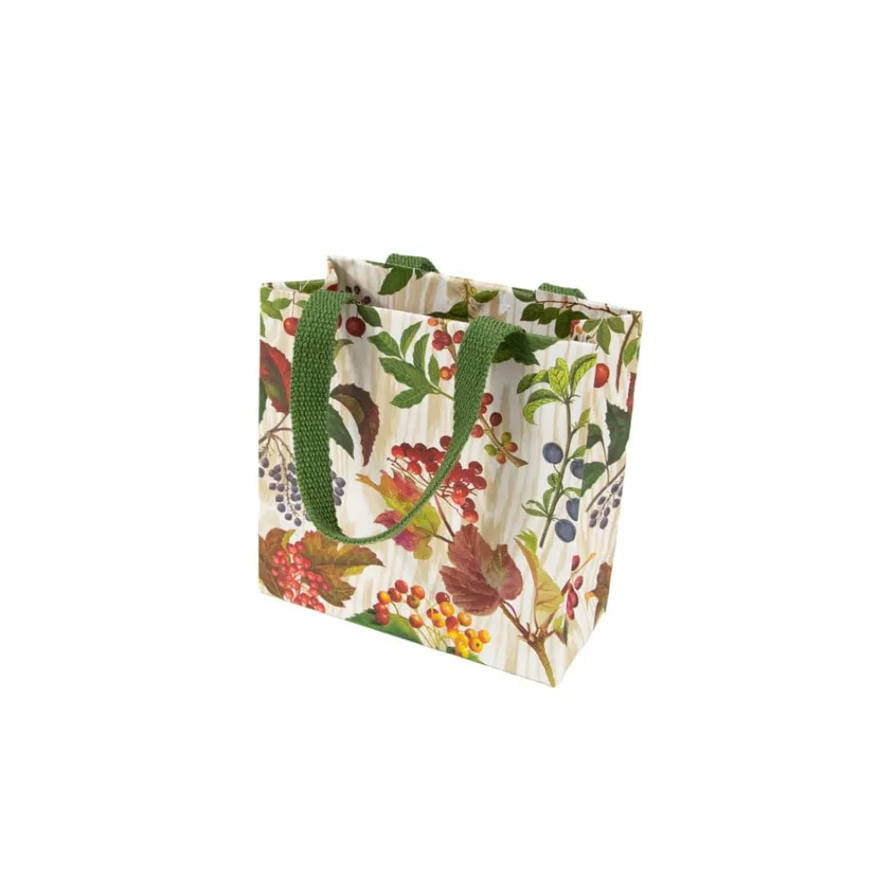 Caspari Gift & Bottle Bags|Berry Botanical Small Square Gift Bags - 1 Each