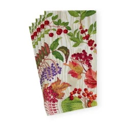 Caspari Paper Guest Towels|Berry Botanical Taupe Guest Towel Napkins - 15 Per Package