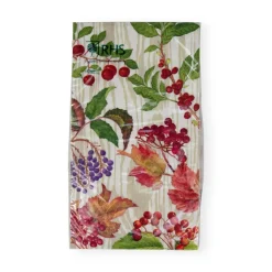 Caspari Paper Guest Towels|Berry Botanical Taupe Guest Towel Napkins - 15 Per Package