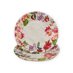 Caspari Paper Salad And Dessert Plates|Berry Botanical Taupe Salad & Dessert Plates - 8 Per Package