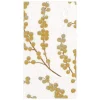 Caspari Christmas Napkins|Thanksgiving|Berry Branches Paper Guest Towel Napkins in White & Gold - 15 Per Package