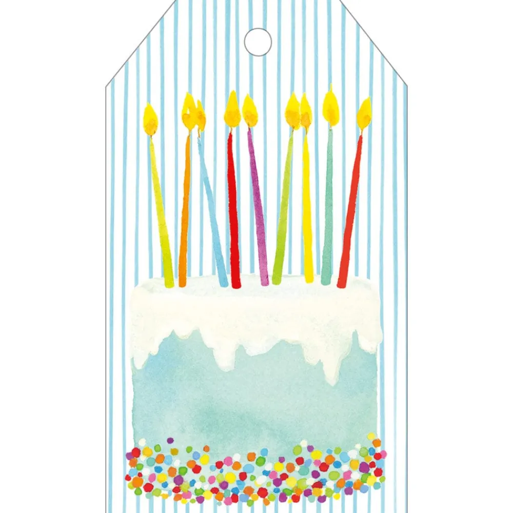 Caspari Birthday|Gift Tags & Enclosure Cards|Birthday Cake Gift Tags - 4 Per Package