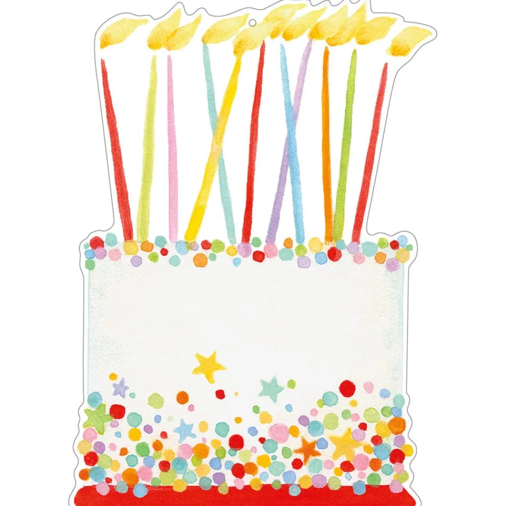 Caspari Birthday|Gift Tags & Enclosure Cards|Birthday Cake Gift Tags - 4 Per Package