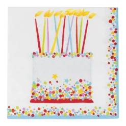Caspari Birthday|Paper Luncheon Napkins|Birthday Cake Luncheon Napkins - 20 Per Package