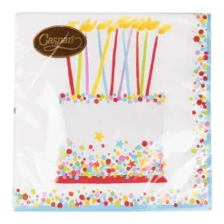 Caspari Birthday|Paper Luncheon Napkins|Birthday Cake Luncheon Napkins - 20 Per Package