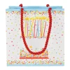 Caspari Birthday|Gift & Bottle Bags|Birthday Cake Small Square Gift Bags - One Gift Bag Included