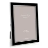 Addison Ross Pictures, Frames & Clocks|Black Enamel 5" x 7" Picture Frame with Silver Trim - 1 Each