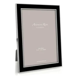 Addison Ross Pictures, Frames & Clocks|Black Enamel 5" x 7" Picture Frame with Silver Trim - 1 Each
