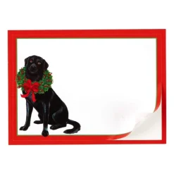 Caspari Christmas Gift Tags & Labels|Gift Tags & Enclosure Cards|Black Labs Self-Adhesive Labels - 12 Per Package