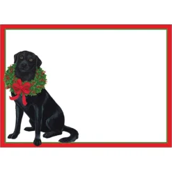 Caspari Christmas Gift Tags & Labels|Gift Tags & Enclosure Cards|Black Labs Self-Adhesive Labels - 12 Per Package