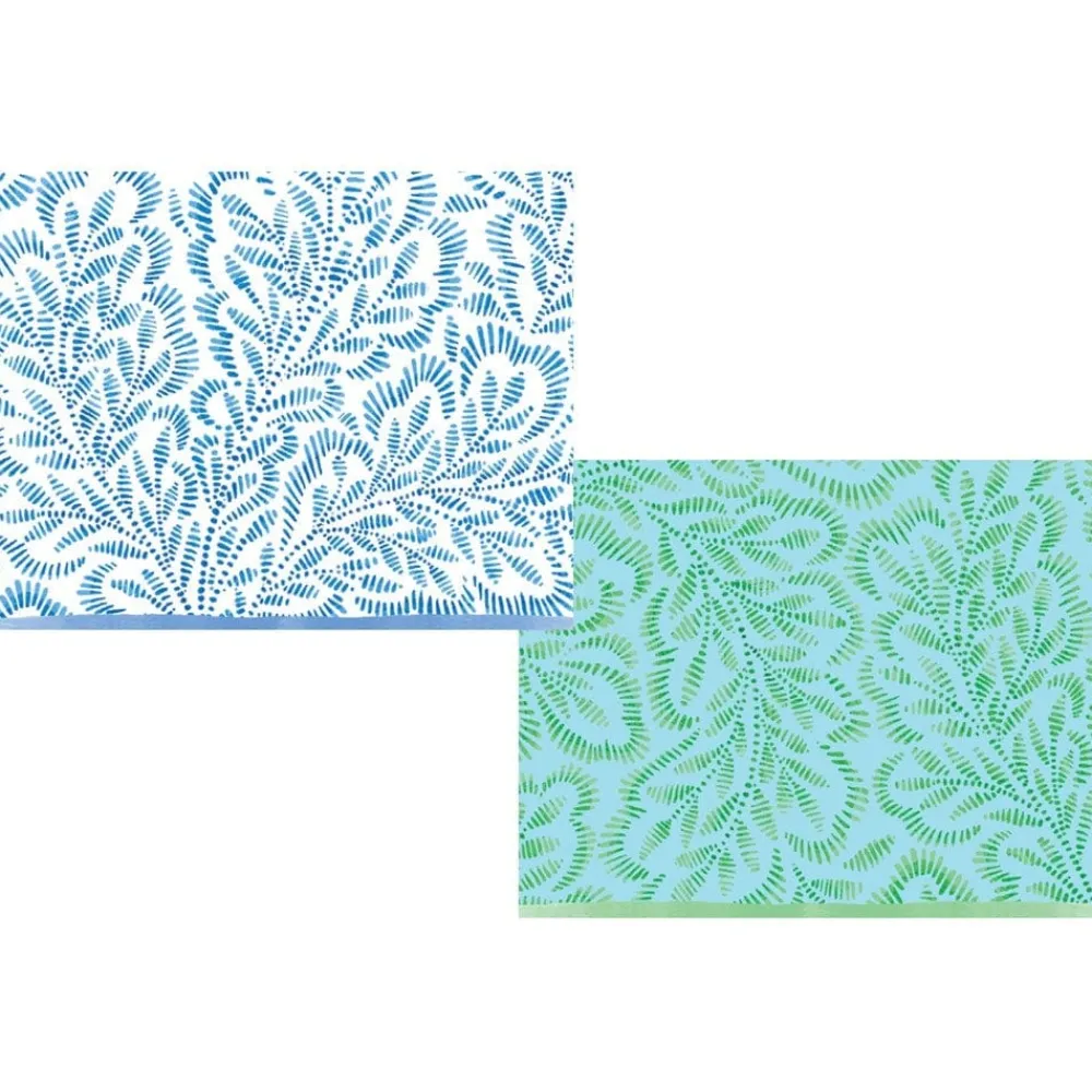 Caspari Note Cards|Block Print Leaves Assorted Boxed Note Cards - 10 Note Cards & 10 Envelopes