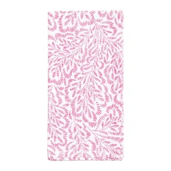 Caspari Summer Picnic|Bridal Shower|Block Print Leaves Cotton Dinner Napkins in Fuchsia & White - Set of 4