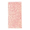 Caspari Summer Picnic|Easter|Block Print Leaves Cotton Dinner Napkins in Coral & Fuchsia - Set of 4