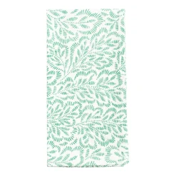 Caspari Summer Picnic|Easter|Block Print Leaves Cotton Dinner Napkins in Green & White - Set of 4