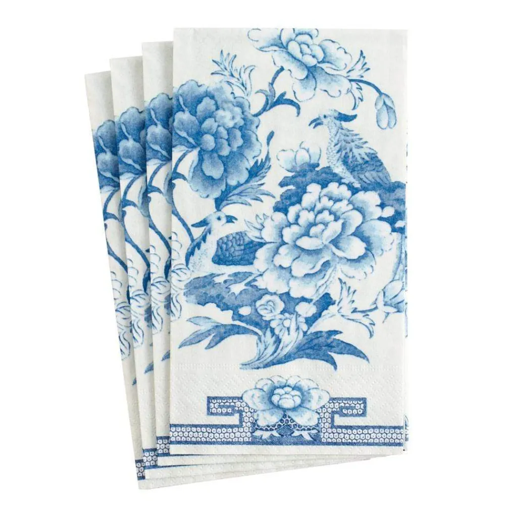 Caspari Thanksgiving|Paper Guest Towels|Blue & White Paper Guest Towel Napkins - 15 Per Package