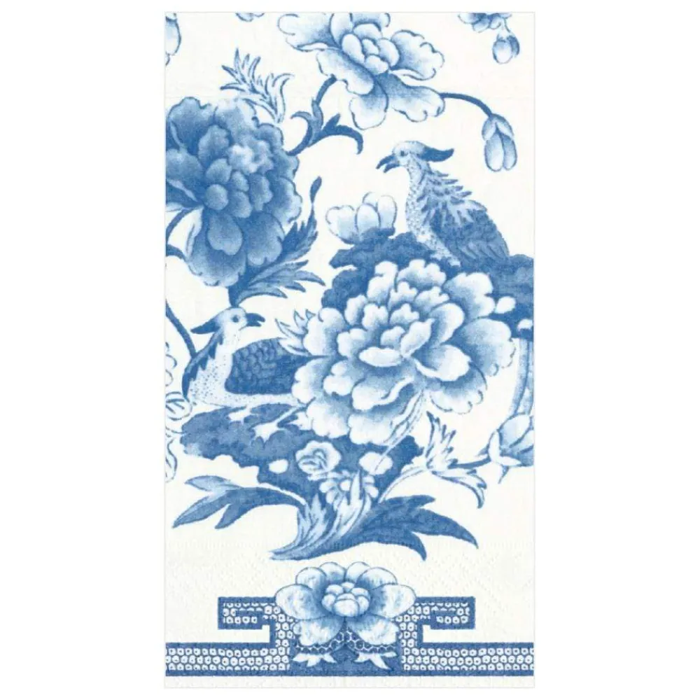 Caspari Thanksgiving|Paper Guest Towels|Blue & White Paper Guest Towel Napkins - 15 Per Package