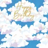 Caspari Birthday|Greeting Cards|Blue Skies Foil Greeting Card - includes 1 Greeting Card