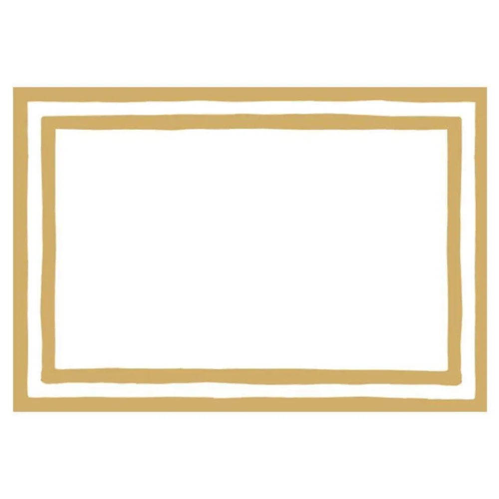 Caspari Christmas Place Cards|Place Cards|Border Stripe Place Cards in Gold Foil - 8 Per Package
