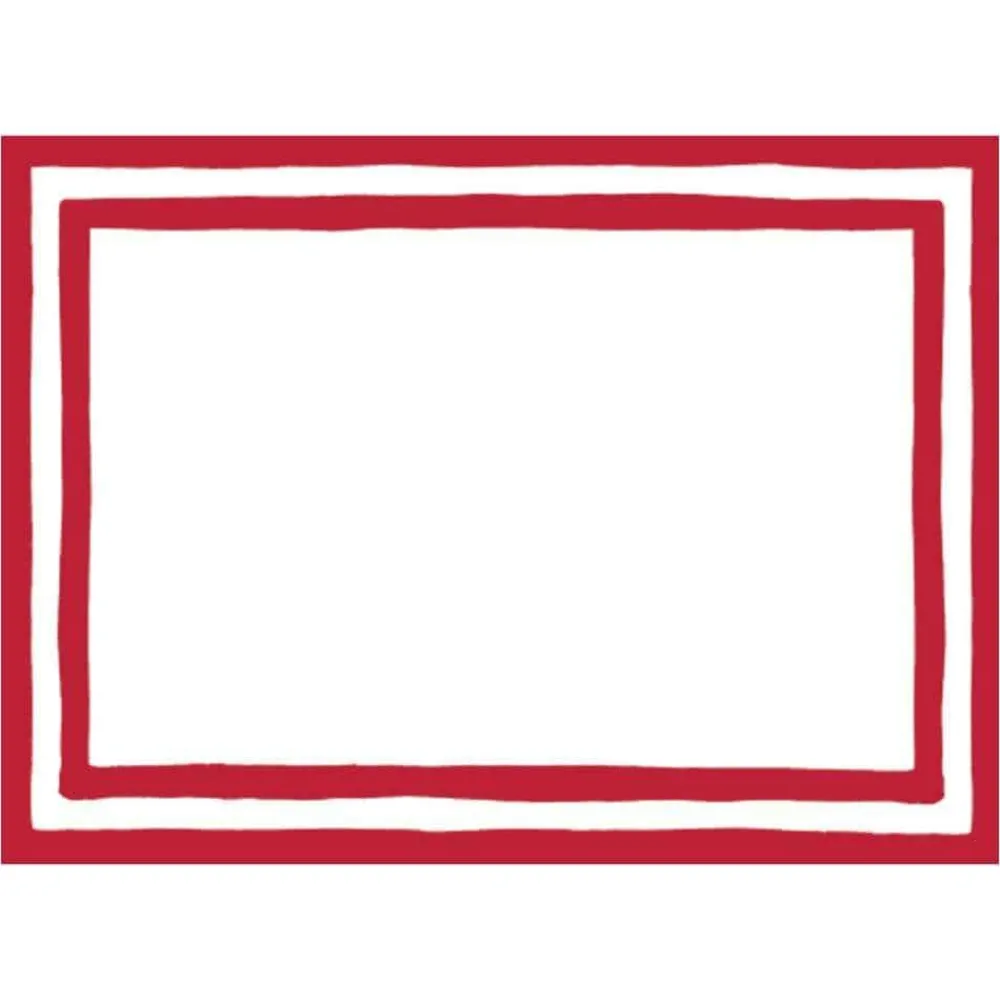 Caspari Christmas Gift Tags & Labels|Gift Tags & Enclosure Cards|Border Stripe Self-Adhesive Labels in Red - 12 Per Package