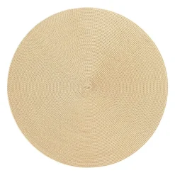 Deborah Rhodes Christmas Placemats & Coasters|New Year'S|Braided Round Placemat in Cream & Dust - 1 Each