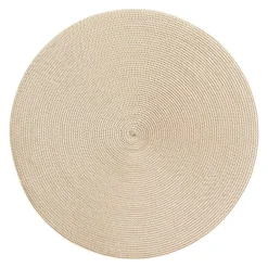 Deborah Rhodes Christmas Placemats & Coasters|Summer Picnic|Braided Round Placemat in Ivory & Dust - 1 Each