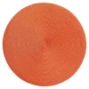 Deborah Rhodes Placemats|Paper Placemats|Braided Round Placemat in Terracotta - 1 Each