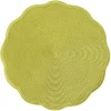 Deborah Rhodes Placemats|Paper Placemats|Braided Scallop Edge Round Placemat in Avocado - 1 Each
