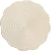 Deborah Rhodes Christmas Placemats & Coasters|Summer Picnic|Braided Scallop Edge Round Placemat in Sand & Silver - 1 Each
