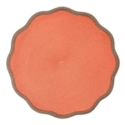 Deborah Rhodes Placemats|Paper Placemats|Braided Scallop Harvest Border Placemat in Terracotta - 1 Each