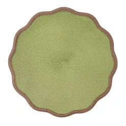 Deborah Rhodes Placemats|Paper Placemats|Braided Scallop Harvest Border Placemat in Grass - 1 Each