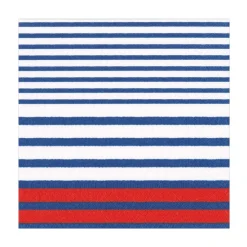 Caspari Memorial Day|Paper Luncheon Napkins|Breton Stripe Luncheon Napkins in Blue - 20 Per Package
