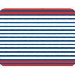Caspari Memorial Day|Paper Placemats|Breton Stripe Paper Placemats in Blue - 12 Per Package,